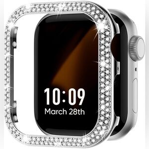 Silver Smartwatch Case with Crystal Accents